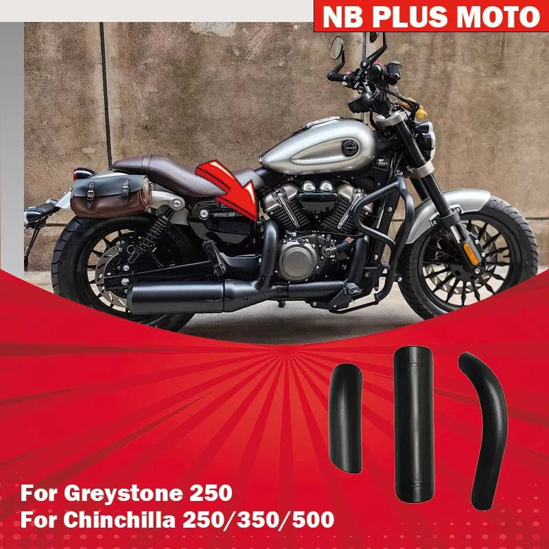 【Premium】For Chinchilla 250/350/500 Greystone 250 Anti-scald Cover Motorcycle Exhaust Pipe Anti-Scald Cover High Temperature Hea