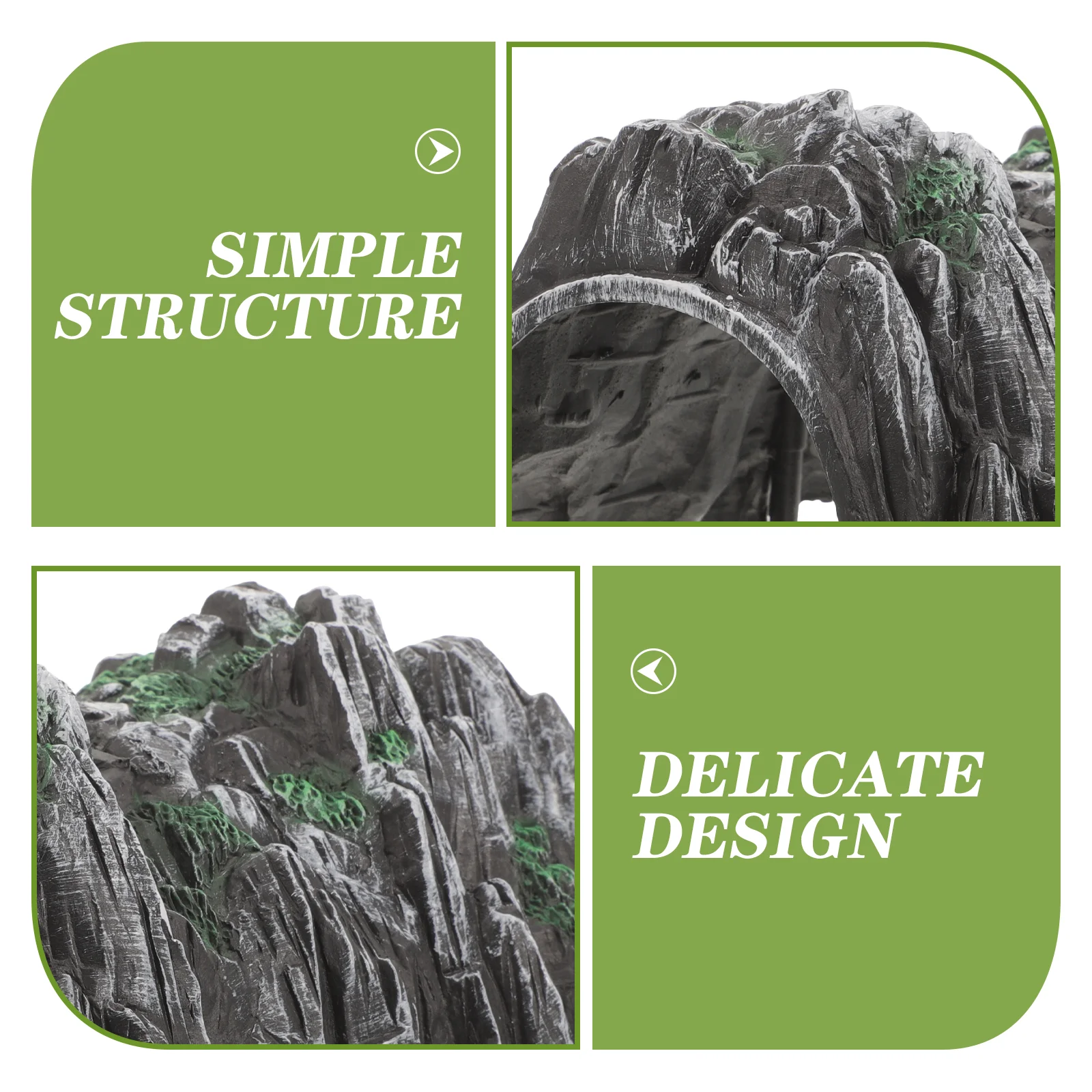 2 ชิ้นขนาดเล็ก Rockery เด็กรถไฟฉากอุปกรณ์เสริมพลาสติกรุ่นรถไฟทิวทัศน์ DIY Cave