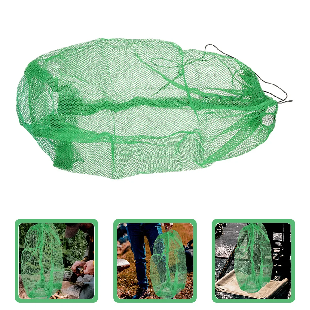 

Portable Fishing 100X60Cm High Strength Nylon Drawstring Closure Large Capacity For Fish Crab Clam Snake Insect Catching Outdoor