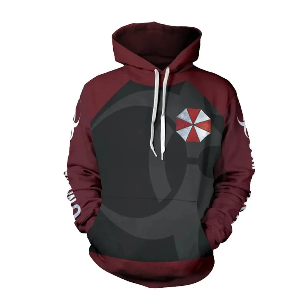 Resident RPD Leon Scott Kennedy Cosplay Hoodie Sweatershirt Causal Zipper Jacket Coat Costume Zipper Hooded Sweatshirt