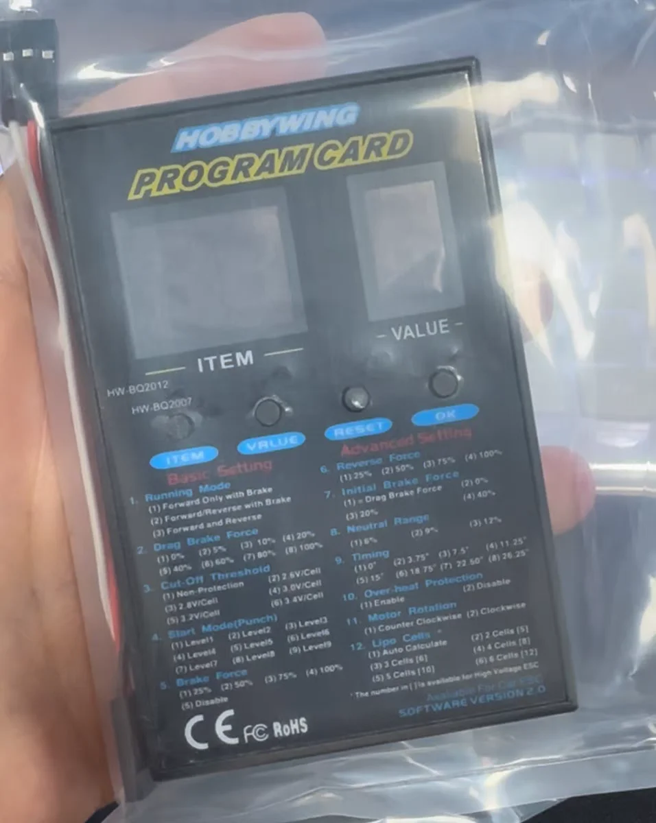Hobbywing rcカープログラムカード、LEDプログラムボックス、xerun