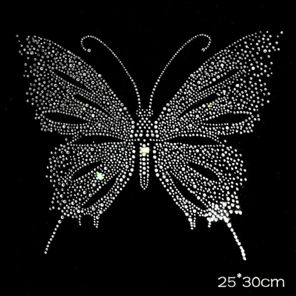 

3D Sparkling Crystal Rhinestone Butterfly Iron-on Patches for Clothing Pretty Colorful Glitter Heat Transfer Decorative Stickers