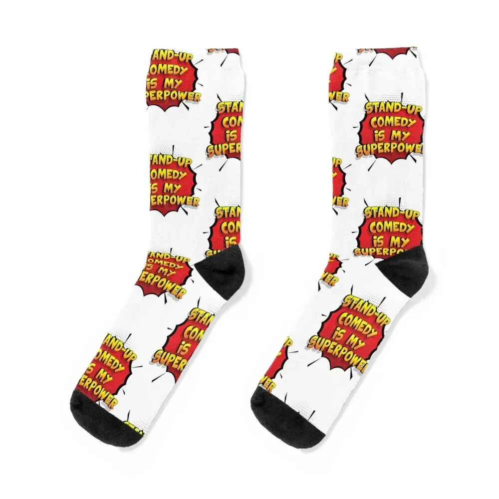 Stand-Up Comedy is my Superpower Funny Design Stand-Up Comedy Gift Socks Run professional running Girl'S Socks Men's