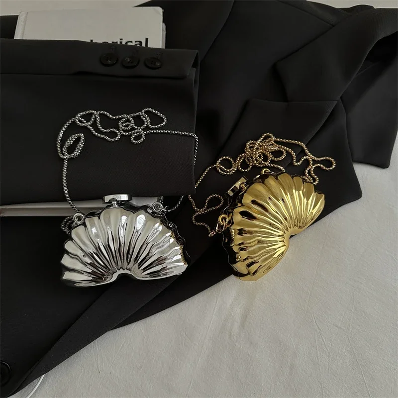 

Fashion Metal Lipstick Bag Women Luxury Dinner Designer Shell Bag High Quality Acrylic Crossbody Bag Super Mini Coin Purse