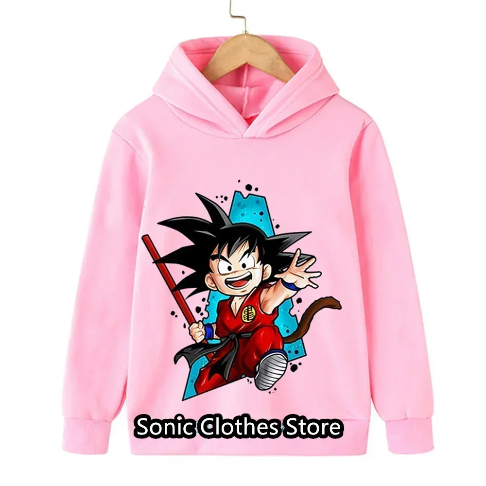 Mode Dragon Ball Z Hoodie für Kinder Jungen und Mädchen 3D-Druck Sweatshirt lose Langarm Frühling Herbst Goku Gemüse Pullover