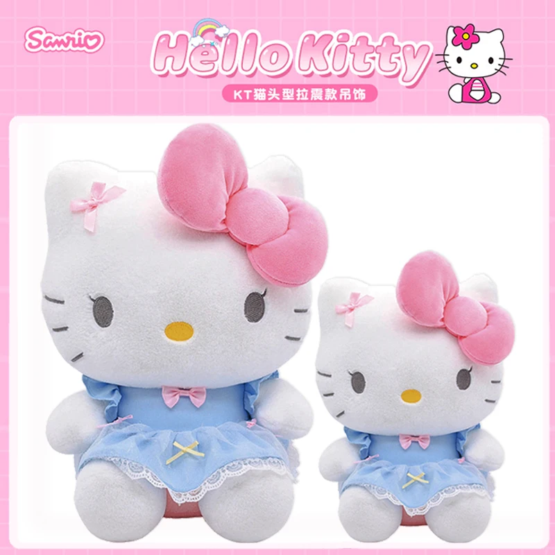 32CM Genuine Sanrio Hello Kitty Anime Stuffed Plush Toy Peluche Throw Pillow Kawaii Birthday Party Christmas Gift Doll For Girl