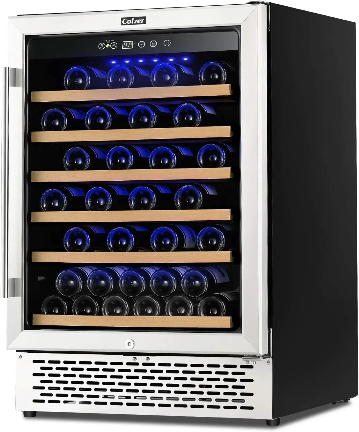 

Premium 24" Wine Cabinet, 51 Bottles with 2 Locks Humidity Control Smart Digital Upgraded Compressor Freestanding Wine Cellar