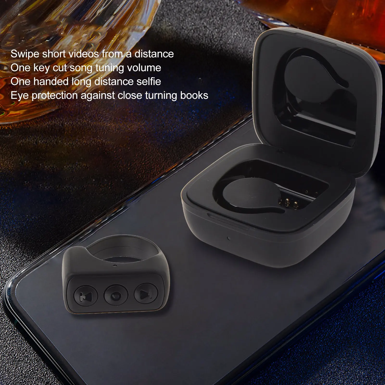 

Bluetooth Remote Control Page Turner APP Remote Scrolling Ring Clicker for Cell Phone APP Page Turner Cell Phone Remote Clicker