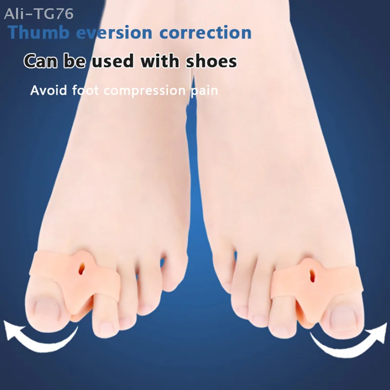2PCS Gel di Silicone Pollici Correttore Doppio Anello Borsite Punta Alluce Valgo Protezione Dito Separatore Regolatore per la Cura Del Piede