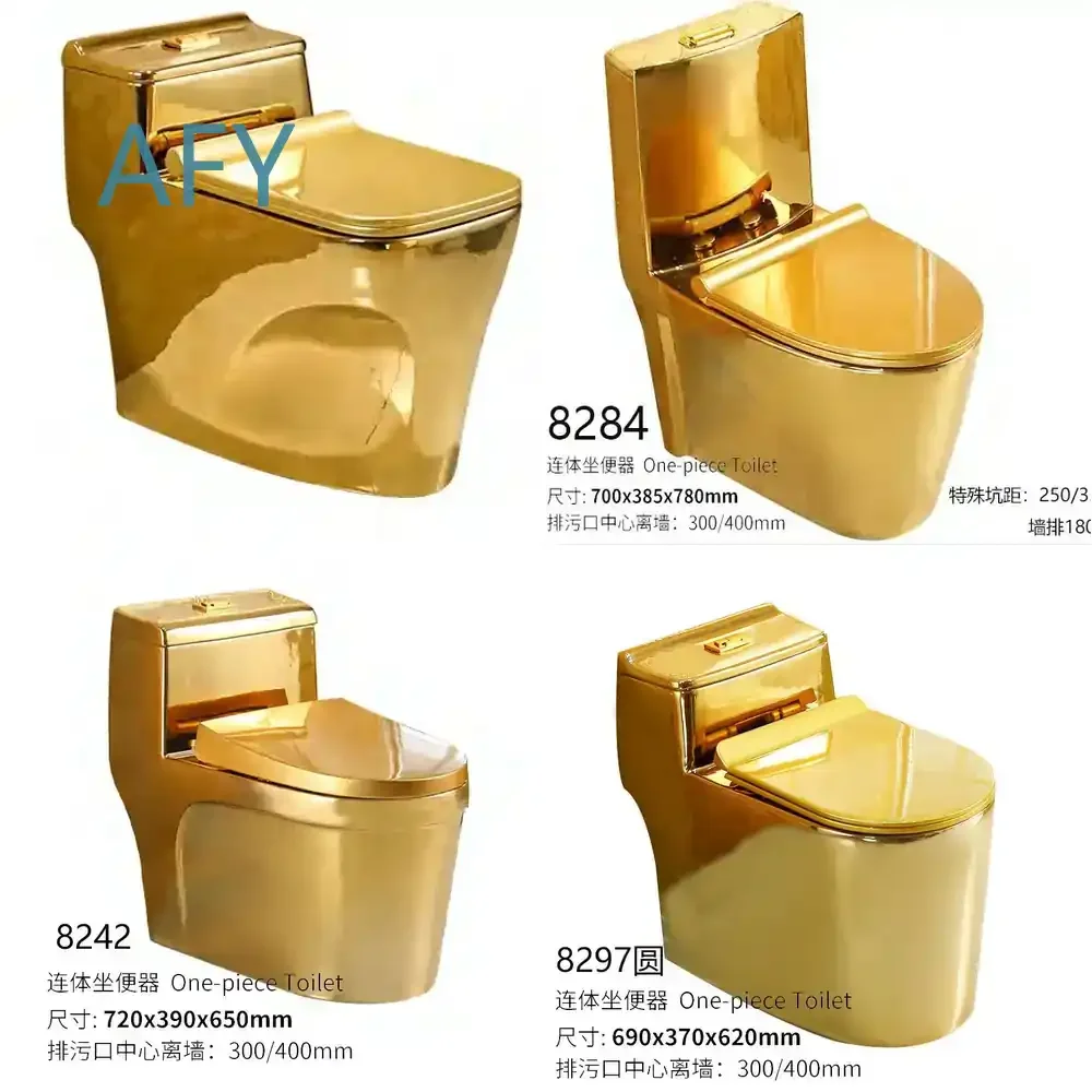 Electroplated Gold Toilet for Household Luxury Bathroom Full Gold Flush Valve for Modern Toilet Fixtures for High-End