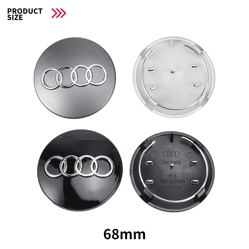 60/61/68/69mm Audi Auto Rad Mittel kappe Emblem Naben abdeckungen Abzeichen für Audi a8 a5 a6 c5 c6 c7 a7 a3 a4 b5 b6 b7 b8 b9 q3 q5 q7 tt