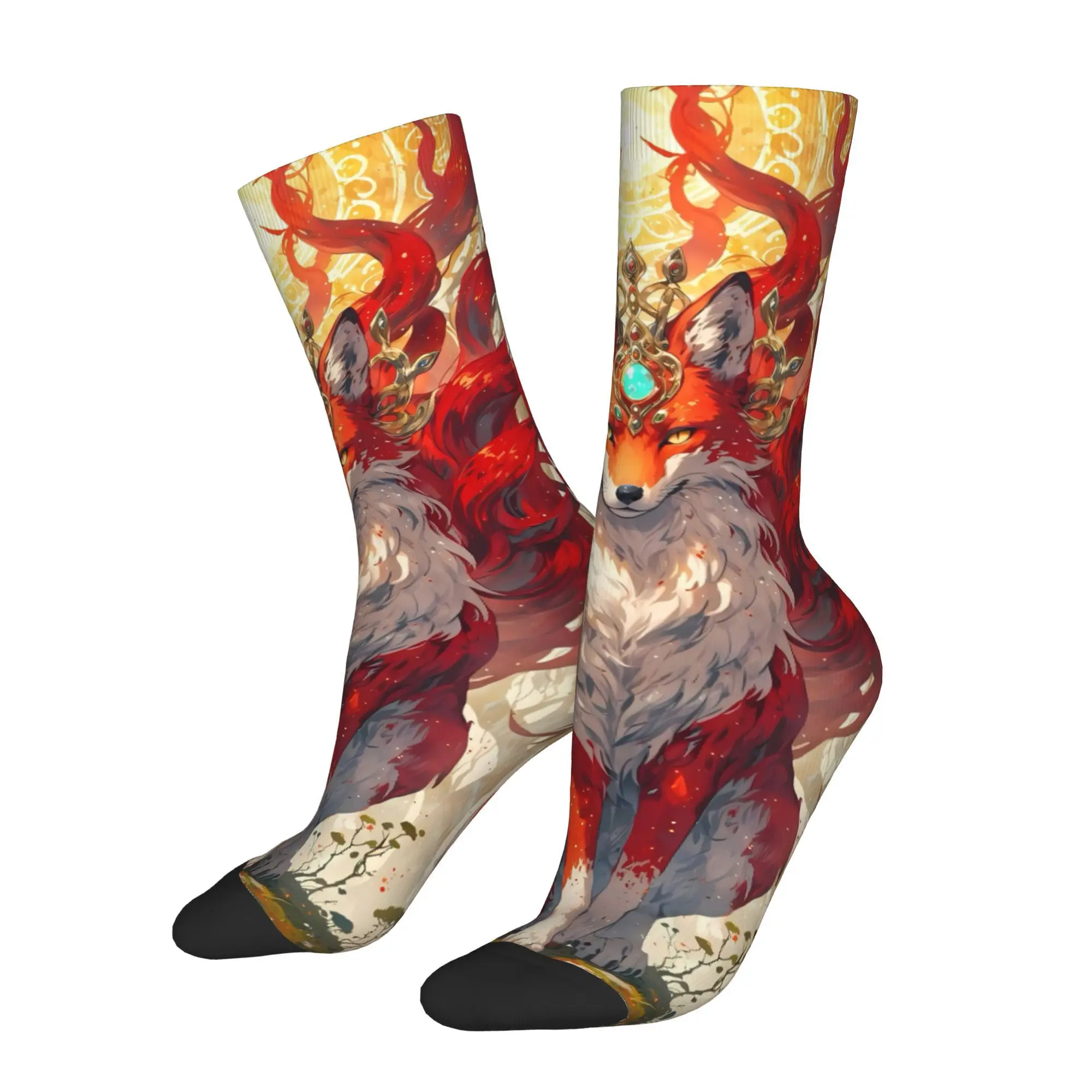 

Fox Spirit Gumiho Cycling Crew Socks for Men Moisture Novelty All Season Sports Socks