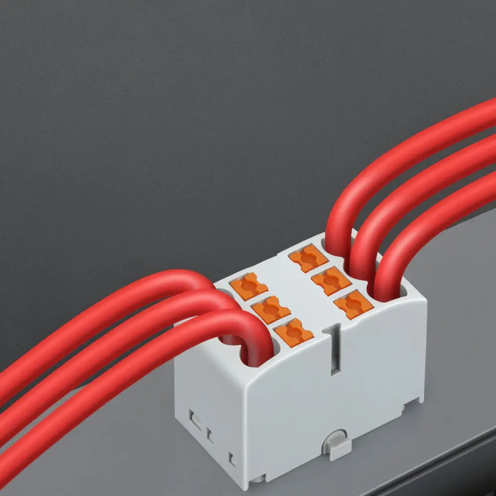 DIN Rail Electrical Terminal Block KV225 Quick Connector Push In Power Distribution Splice Block For Industrial Wiring Projects