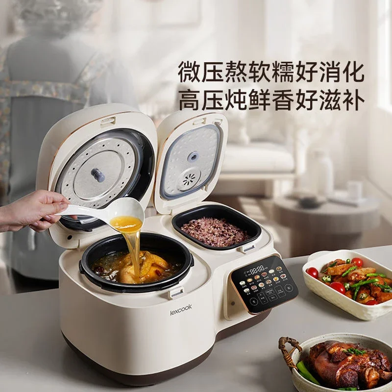 New double-bile rice cooker household multi-function intelligent reservation touch electric pressure cooker steaming stew