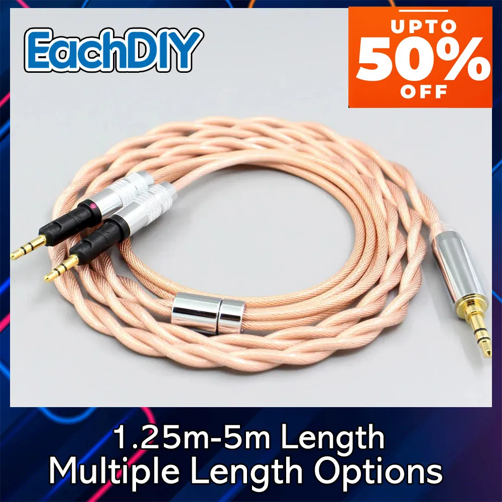 2.8mm 7n 756 core Shielding Litz Type6 OCC Earphone Cable For Audio-Technica ATH-R70X Headphone 8030