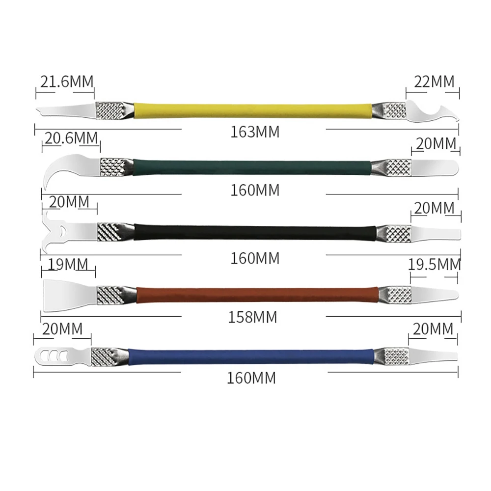 5 in 1 Kit di strumenti per la riparazione di Chip piede di porco a lama sottile rimuovere il raschietto per colla per la riparazione della CPU del Chip IC del Computer del telefono