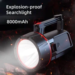 High Power Led Flashlight Outdoor Seachlgiht USB Portable Rechargeable Spotlights IP45 Waterproof Torch light  Camping equipment