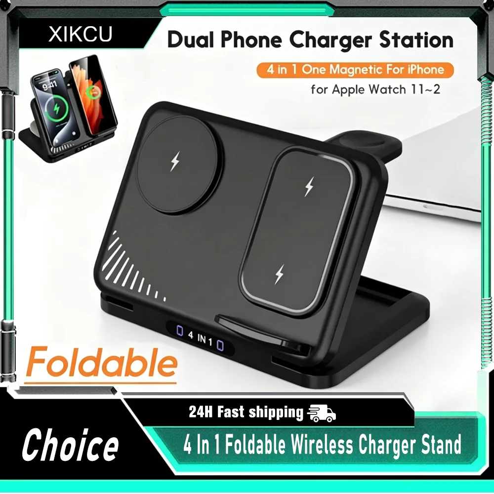 4-in-1-デュアルフォンワイヤレス充電スタンド-iphone-17～12-samsung-s25-xiaomi-airpods-pro-apple-watch-11～2対応-磁気急速充電