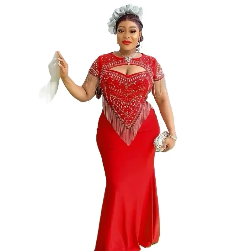 

Plus Size African Party Dresses for Women 2024 Sexy Bodycon Long Maxi Dress Elegant Wedding Evening Gowns Ankara Outfit Robe