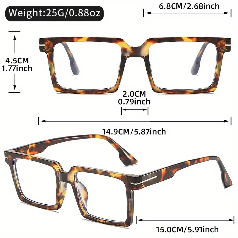 Neutral simple rectangular anti-blue glasses - lightweight metal frame computer goggles, suitable for office, street photography fashion props and digital screens, modern glasses design, gradual change of color lenses, durable glasses view 5