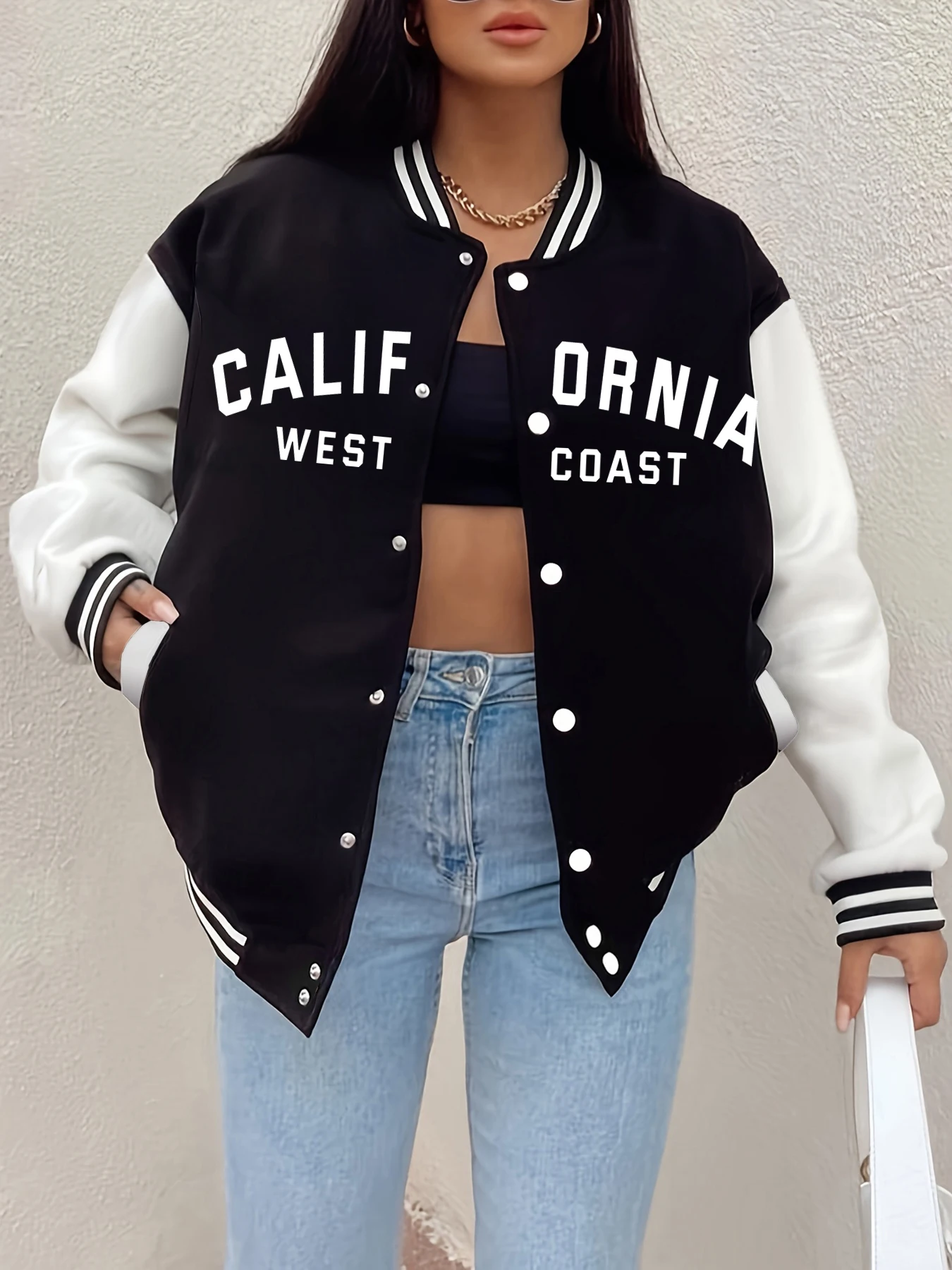 California West Coast Letter Prints Jackets Women Winter Fleece Baseball Uniform Hip Hop Street Coats Warm Soft Womans Clothing