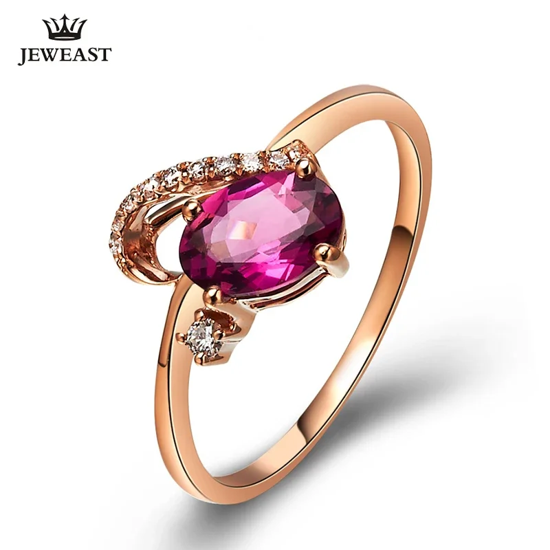 

Natural red tourmaline 18K Pure Gold 2025 New Hot Selling Top Ring Women Ring For Ladies Woman Genuine Jewelry