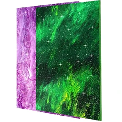 Purple And Green Glitter Pearlescent Acrylic Sheet 12x8 Inch Sparkly Water Stream Pearl Plastic Sheet Star Starry for Crafts, DI