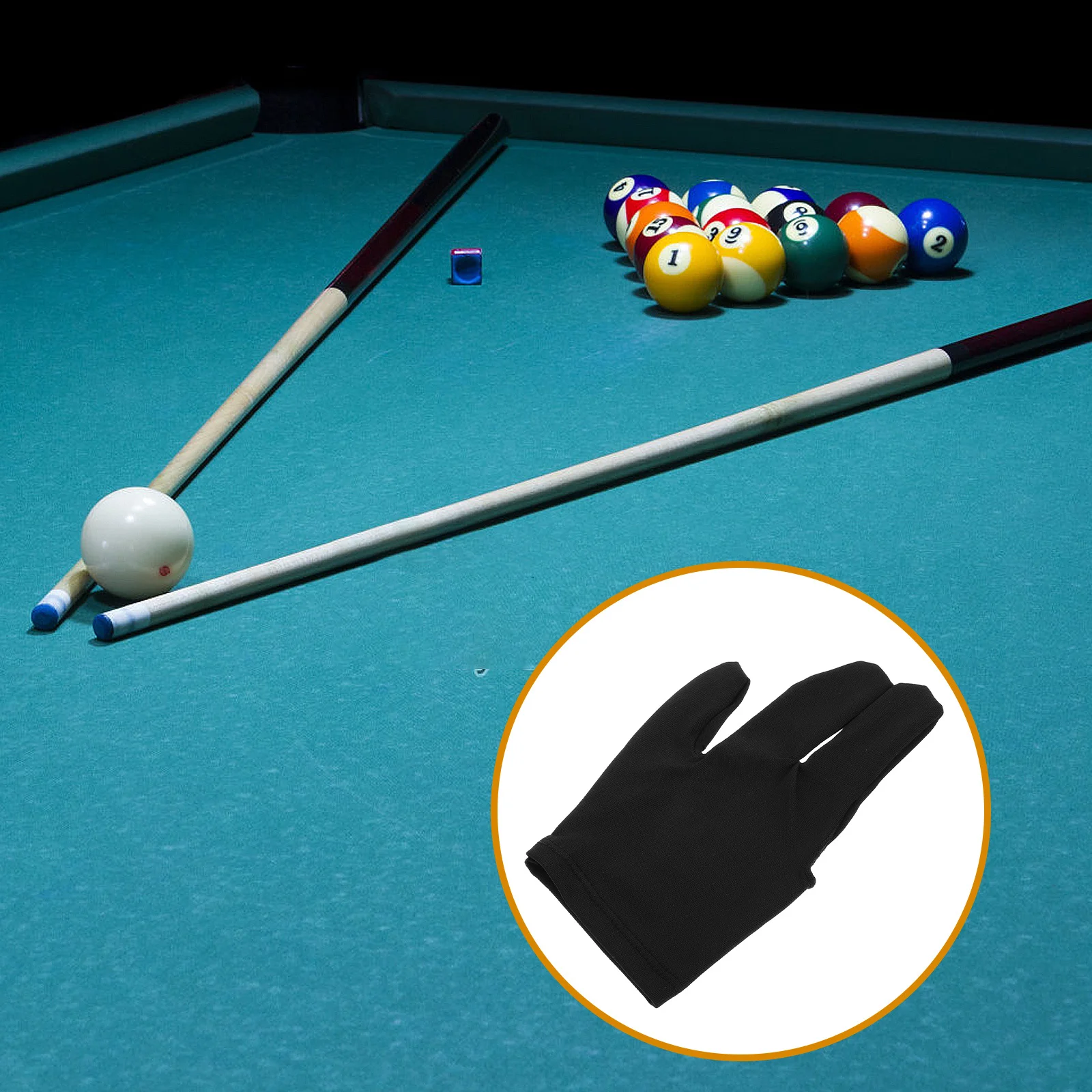 

Three Finger Billiard Gloves for Pool Cue Sport Left Or Right Hand Breathable Mesh Nonslip Surface Billiard Accessories Black