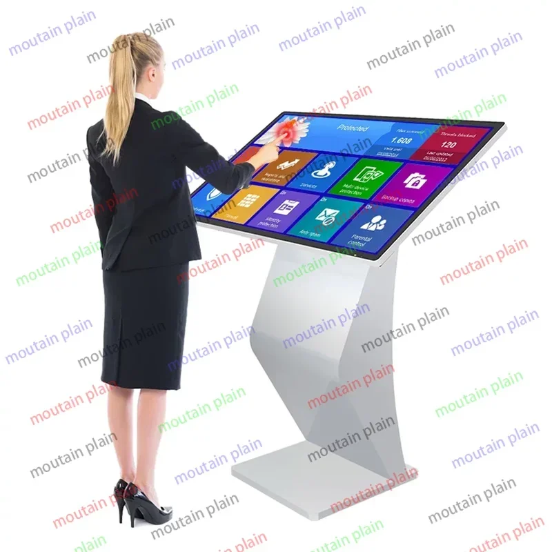 Voor Hotel/Lobby/Bank 32 "Android/ Win Vloer Stand Display Lcd Alles In Een Interactieve Touchscreen Informatie Kiosk