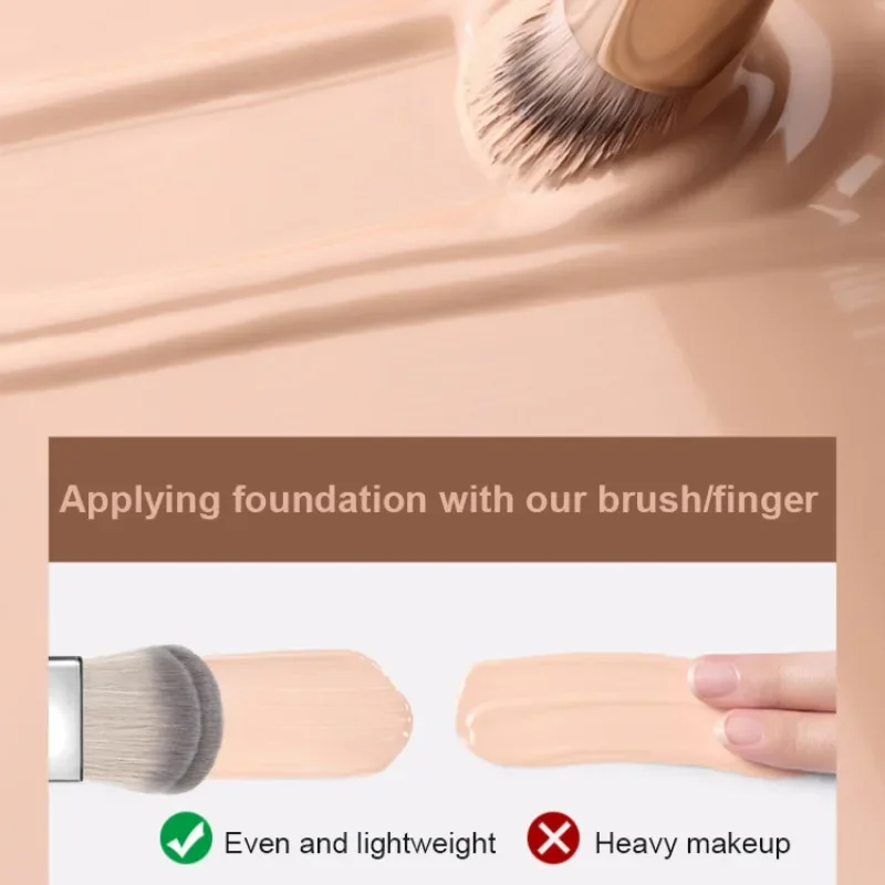 Short/long bristle two-sided flawless foundation brush