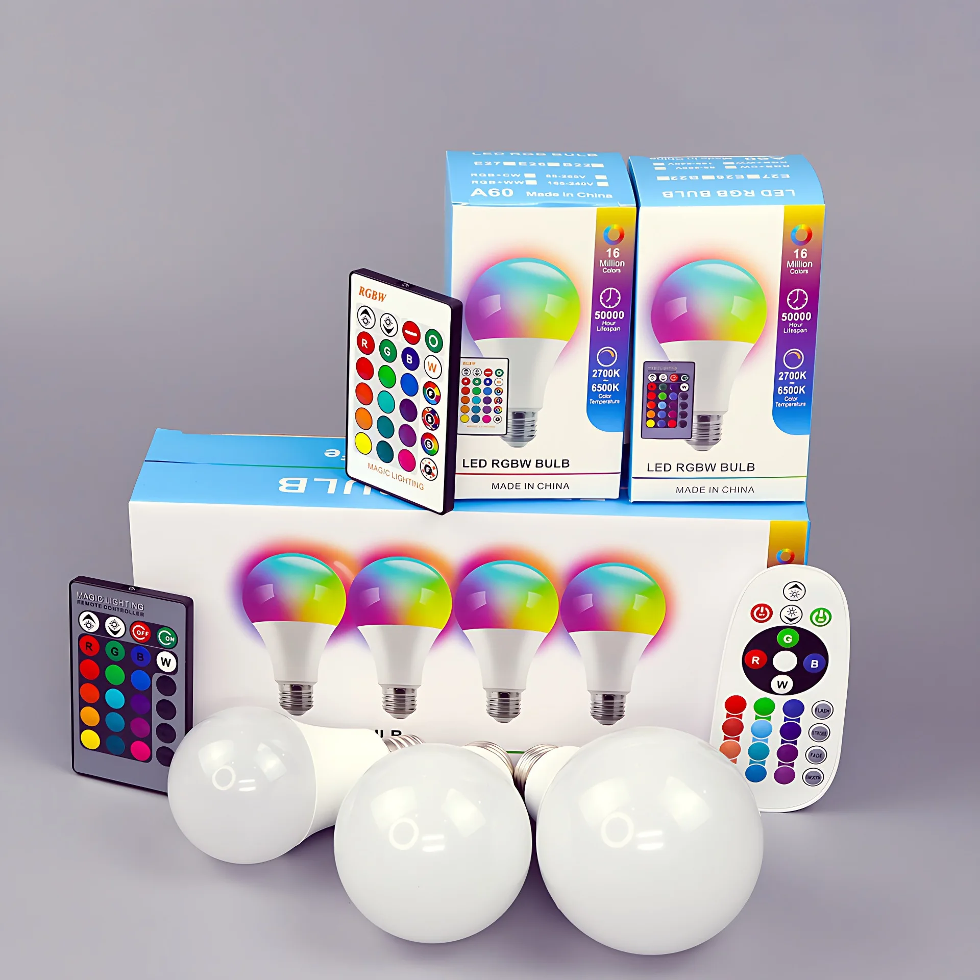 E27 RGB Remote Control Bulb Led Light For Room Smart Bulb Lamp Dimmer Low Power Consumption Energy Save Adjustable Bulb New 2024 image 2
