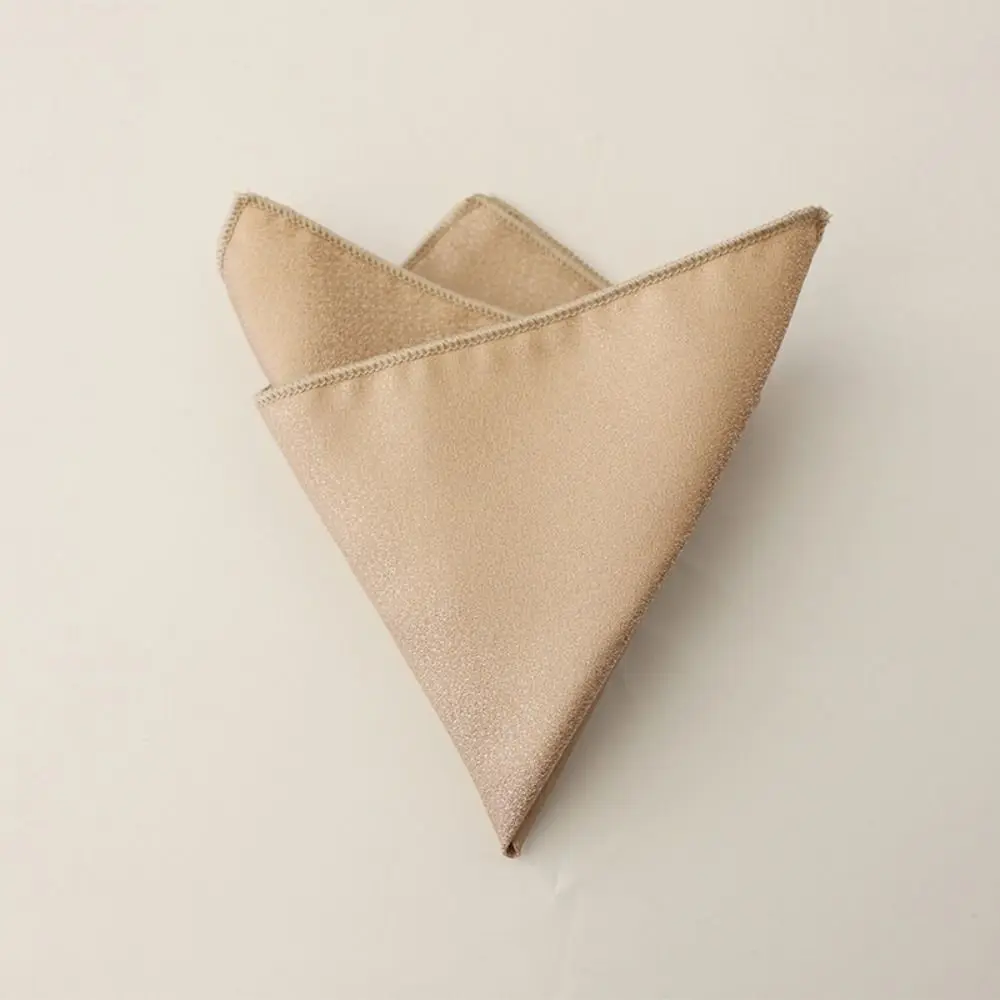 Elegant Polyester Pocket Square Solid Color Square Shape Men Handkerchief Retro Tone Business Suit Scarf Wedding Party