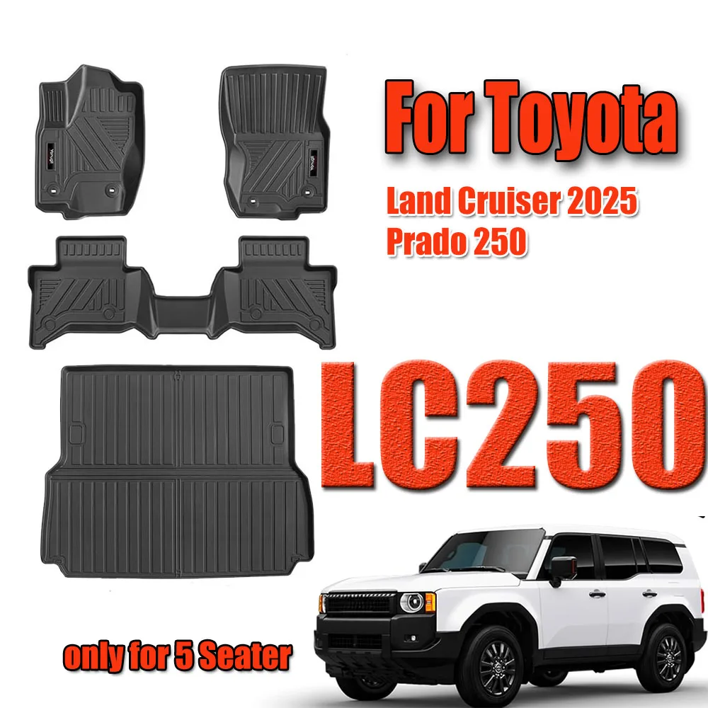 

Floor Mats for 2025 Toyota Landcruiser 250 Floor Liner Waterproof All Weather Mats Durable TPE Rubber Car Mat Custom Fit Cruiser