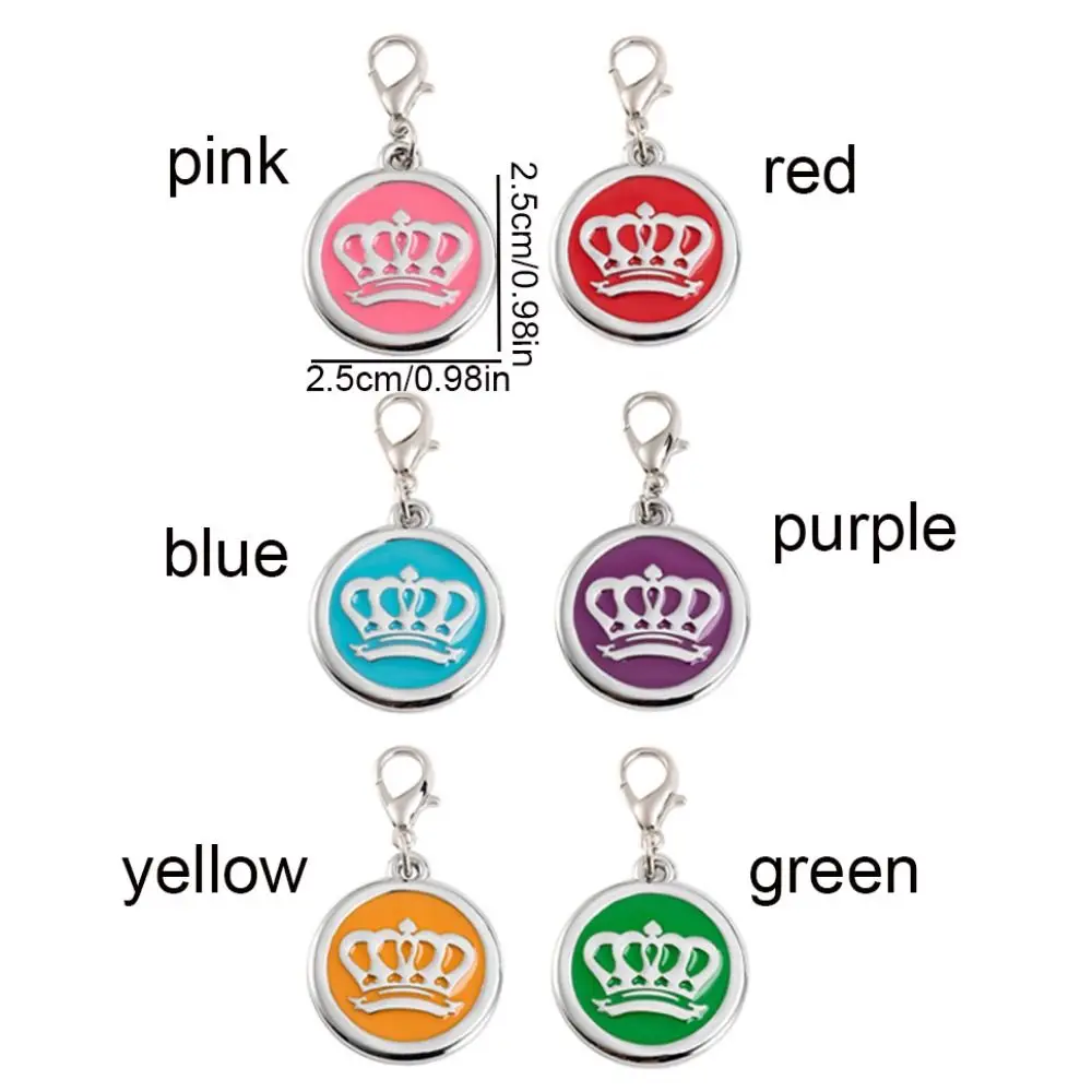 Dog Cat Tags Crown Pet ID Name Tag Personalized Zinc Alloy Pet Nameplate Loss Prevention Dog Collar Pendant For Cats Dogs