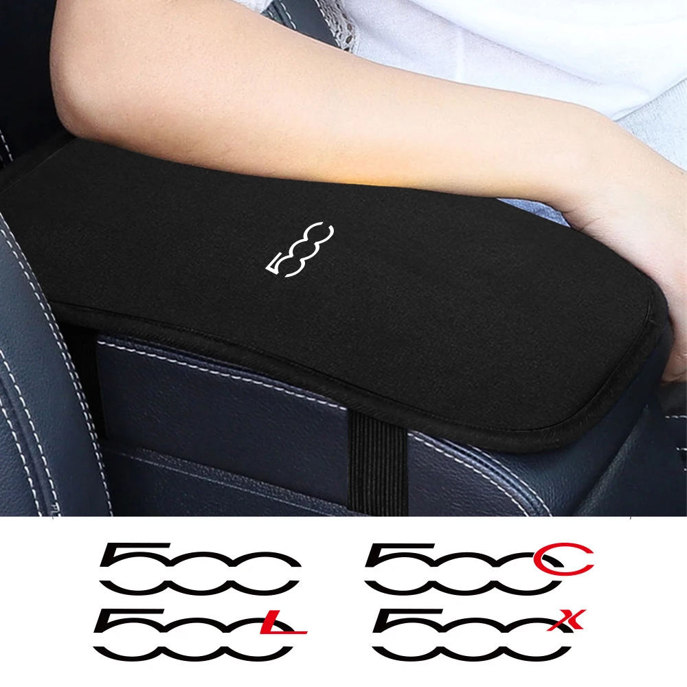 Car Armrest Mat Pad Cover For Fiat 500 500C 2012 500X 500L Abarth 695 Auto Arm Rest Cushion Hand Supports Protective Accessories