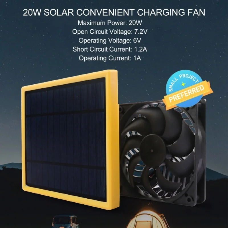 20W Solar Panel Fan Kit Waterproof For Outside Chicken Coops Greenhouses Sheds Pet Houses Window Exhaust Quiet Operation