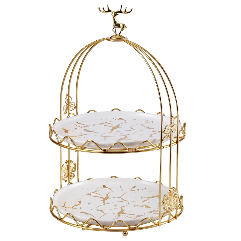 

Hotel multi-layer dessert table display rack, high-end fruit plate light luxury afternoon tea, dessert, candy, snacks, dried