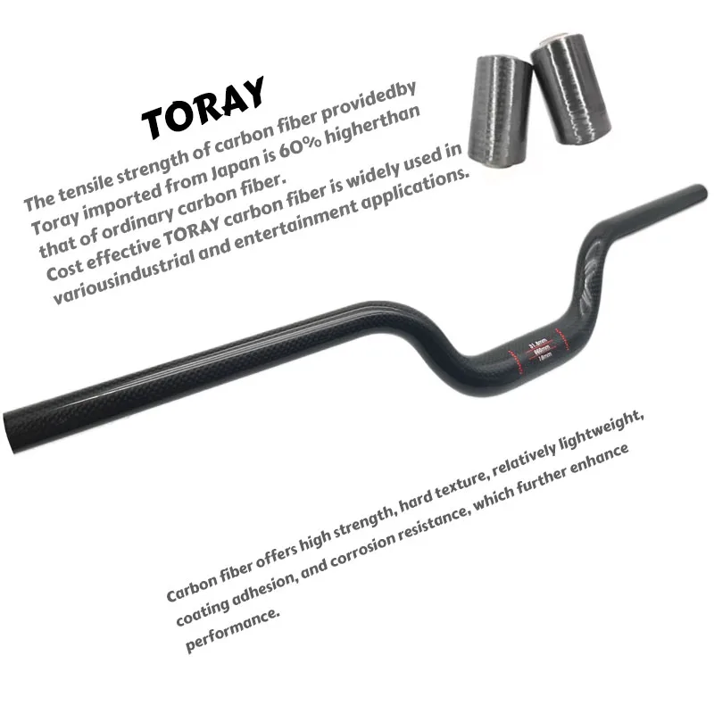 3K Vollcarbon U-förmiger MTB-Lenker 9,5 ° Backsweep 31,8mm Rise 600-760mm Breite Neue Fahrradlenker für Mountainbikes – Detail 4