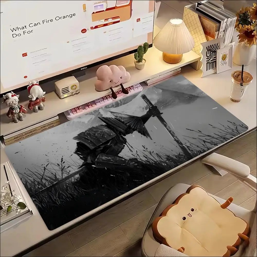 Worn Armored Knight Misty Field Anime Mouse Pads Playmat Conveys Lonely Warrior Spirit For Bedroom Desktop Hobby Displays