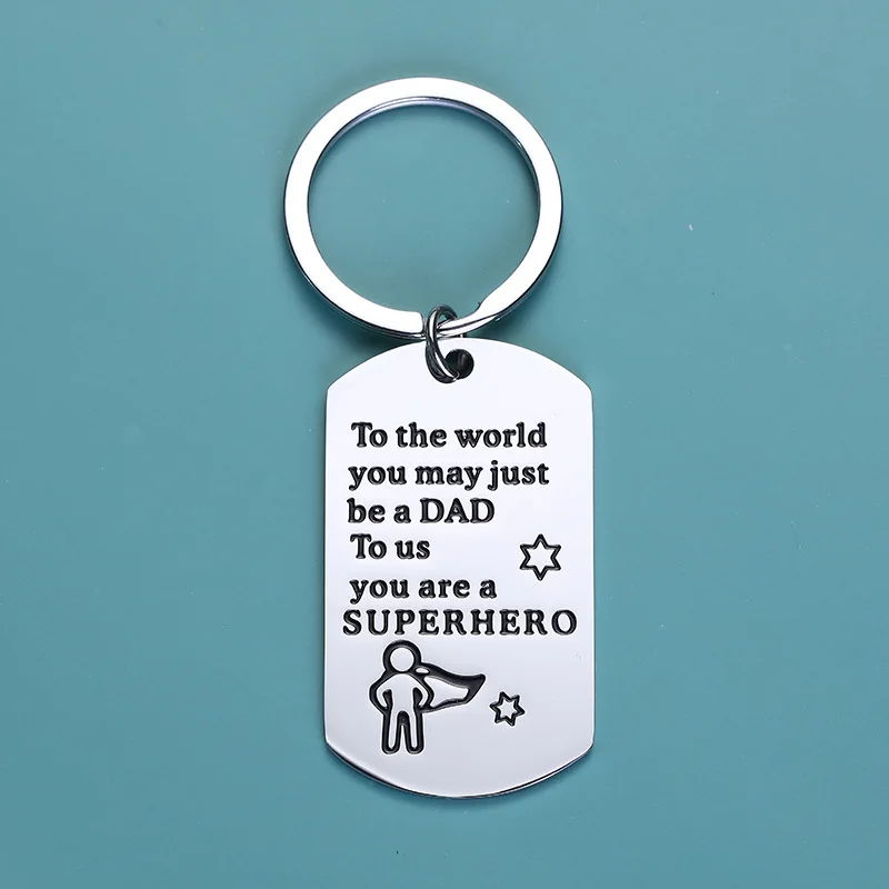 Dad Gifts Keychain From Daughter Son Kids To The World You May Just Be A Dad Keyring Jewelry for Daddy Papa Man for Father Day