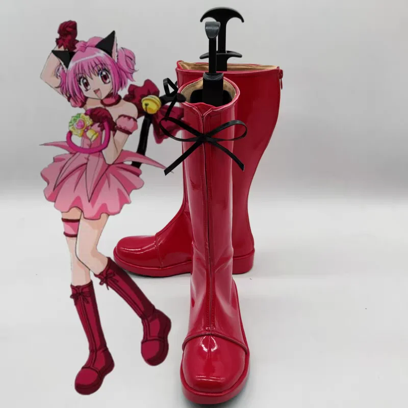 

2026 Anime Cos Boots Comic Mew Ichigo Cosplay Costume Prop Shoes for Con Halloween Party Mew Mew Momomiya Ichigo Cosplay Shoes