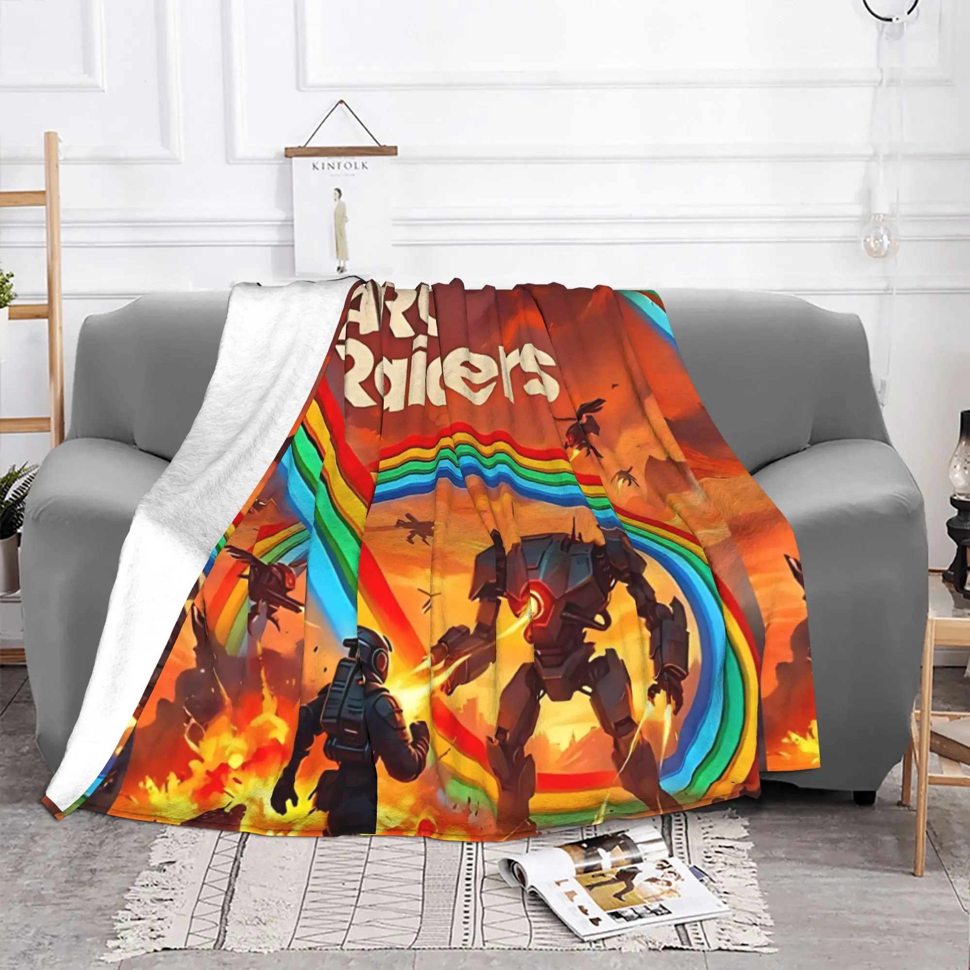 1PC Home Cute Room Decor Sci Fi Extraction Shooter  Blanket Throw Blanket Arc Raiders Novelty Warm Blanket All Season