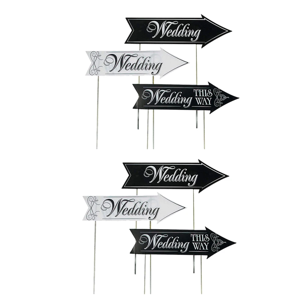 

2 Sets Directional Yard Signs PP Material Yard Signs Premium Quality Decorative Signage Sturdy Solid