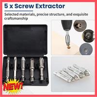 B17C 5Pcs Damaged Screw Extractor Drill Bit High Speed Steel Double Easily Take Out Side Drill Out Broken Screw Remover Bolt