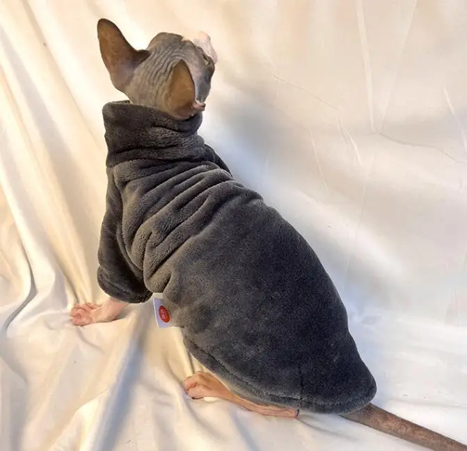 Rollkragen-Katzenpullover, Mantel, Winter, warm, haarlos, Katzenkleidung, weiches, flauschiges Pullover-Shirt für Maine-Coon Cat Chihuahua Haustierkleidung – Detail 19