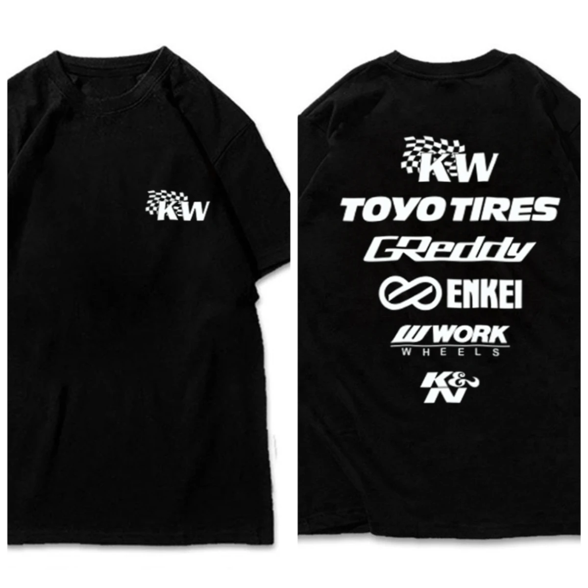 JDM تطور KN الموقف Enkei تعديل موقف KW تي شيرت ماصة للعرق تنفس تي شيرت رجالي دراجة نارية عالية الجودة T #1