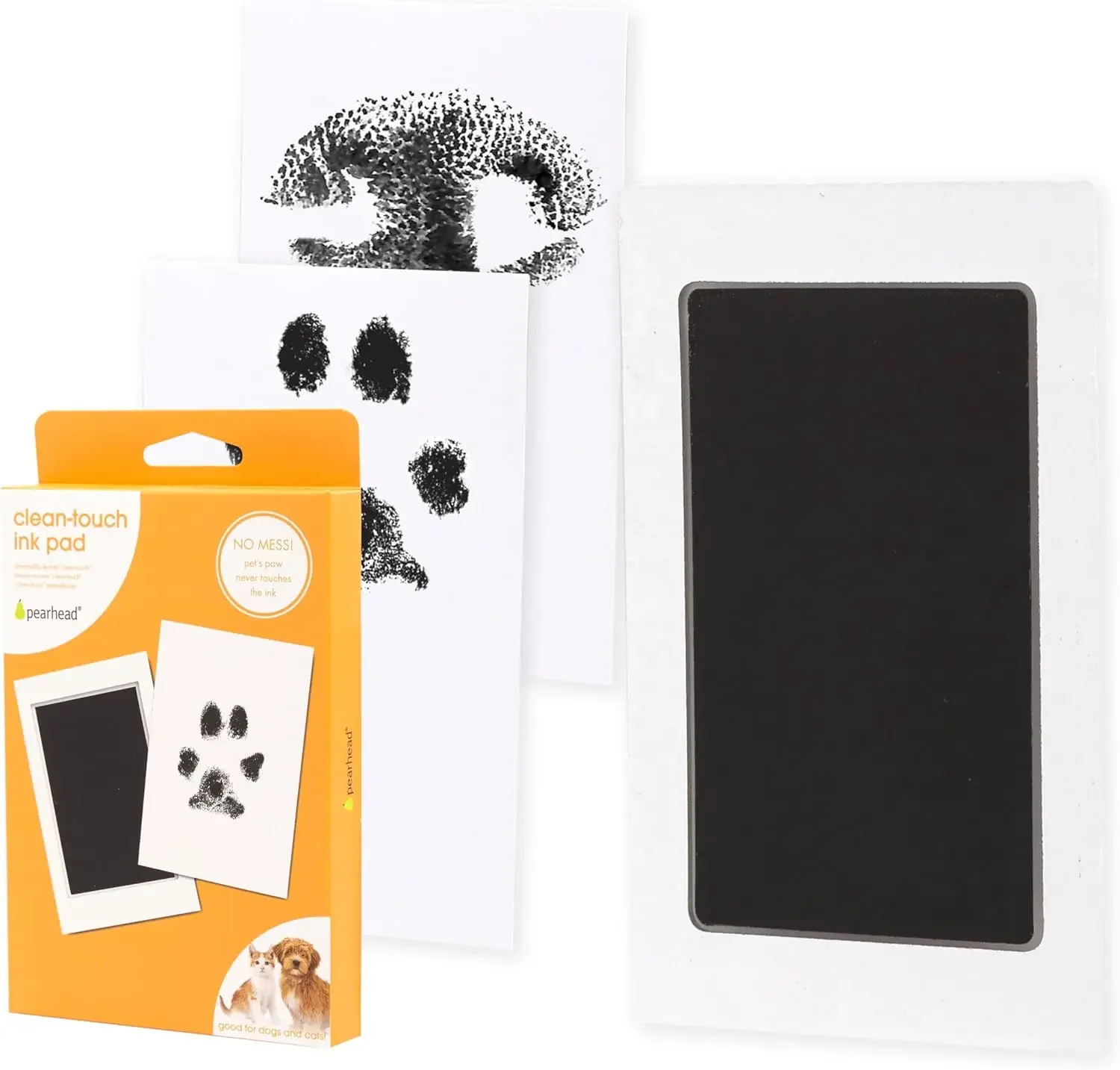Paw Print Clean Touch Ink Pad Kit for Dogs and Cats, Pet Owner Keepsake, DIY Inkless Paw and Nose Print Impression Set