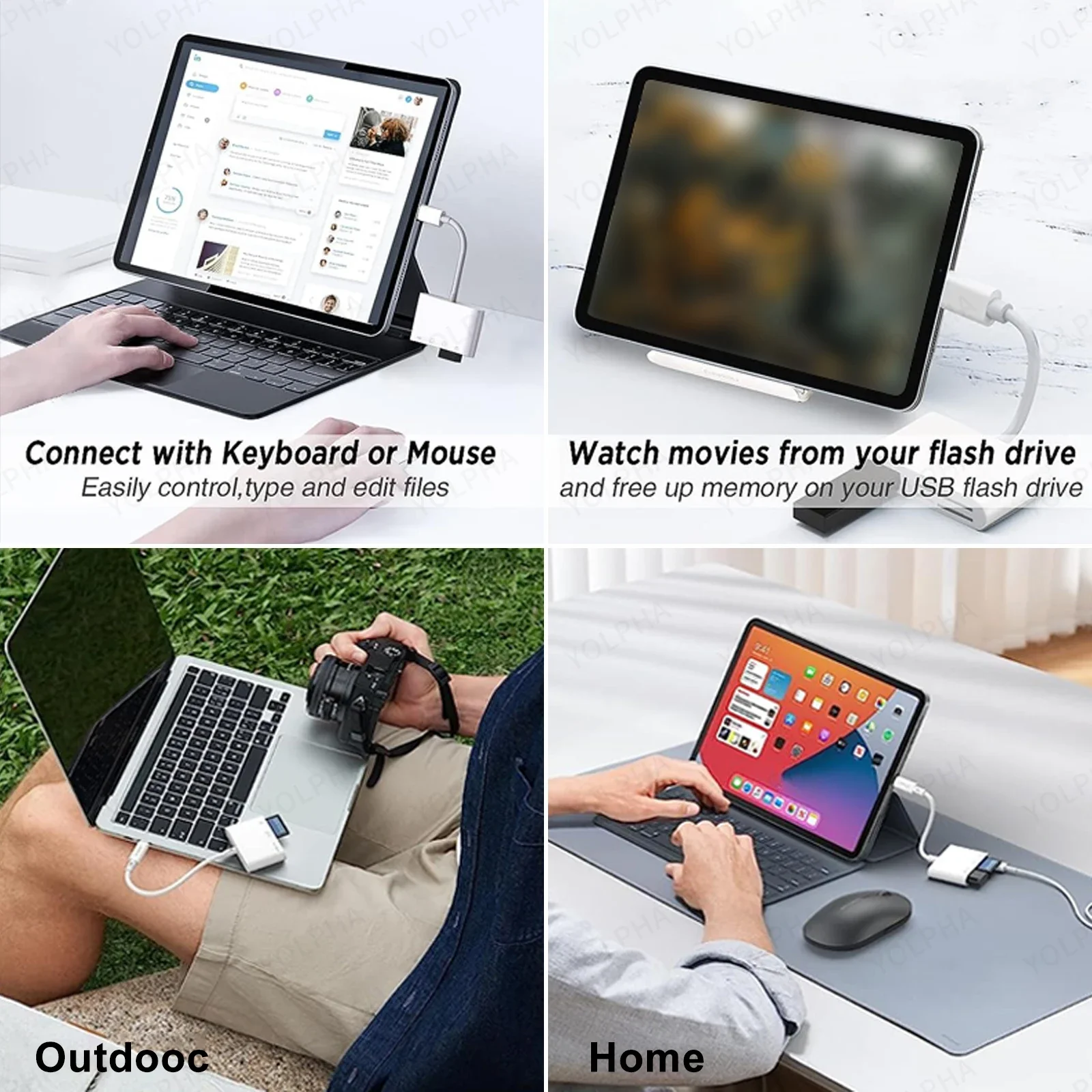 Type C Adapter TF SD Memory Card Reader 6 in 1 USB C Card Adapter For Macbook Huawei Samsung Xiaomi OTG Writer Compact Flash