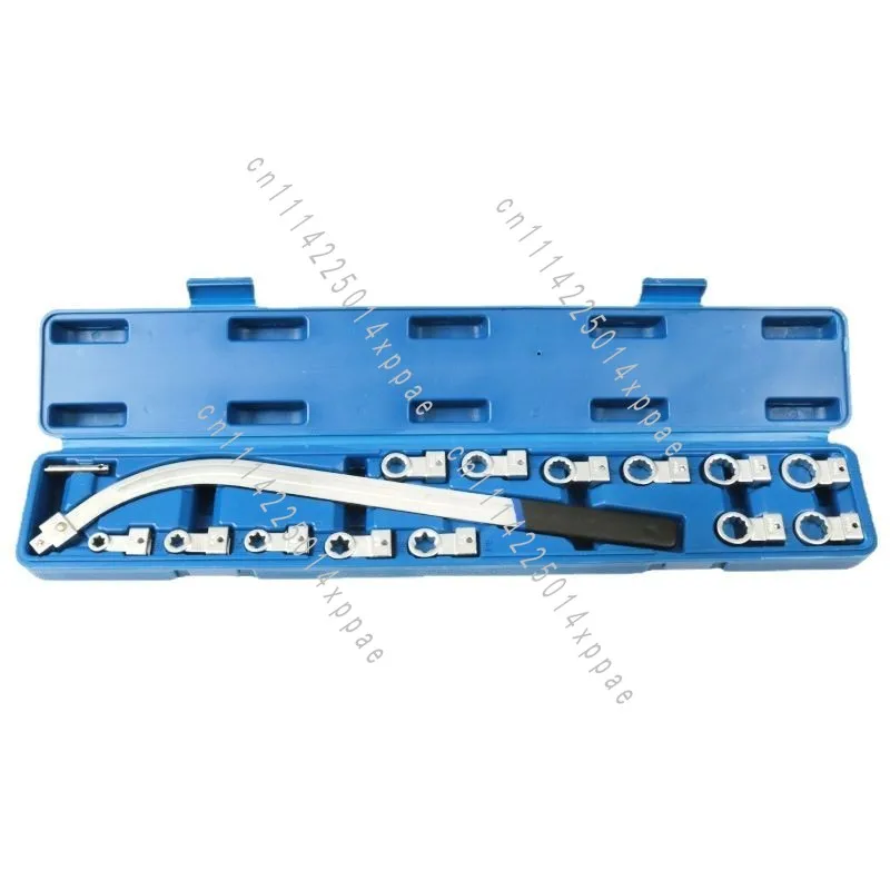 15pc Auxiliary Timing Belt Tensioner Pulley Wrench Wrench Workshop Tool Set 12-19mm Extension E-type Socket