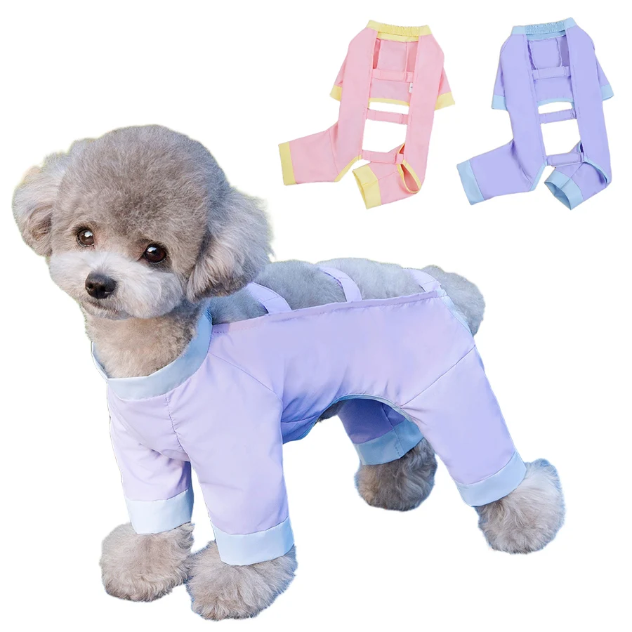 Traje de recuperación para perros para piernas traseras, funda protectora para heridas en el muslo para perros, funda de recuperación para perros varones y mujeres, mono para perros